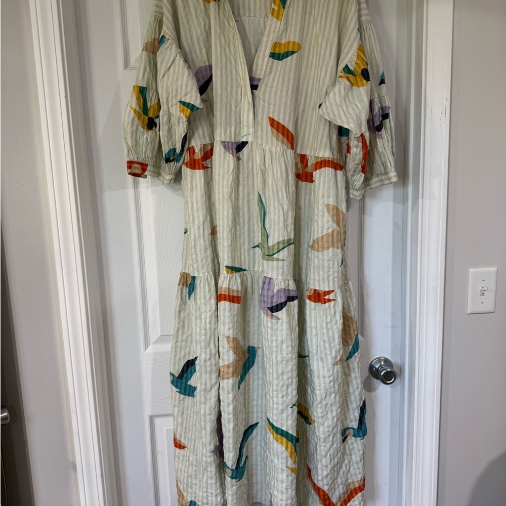 Carolita Printed Tiered Shirt Dress